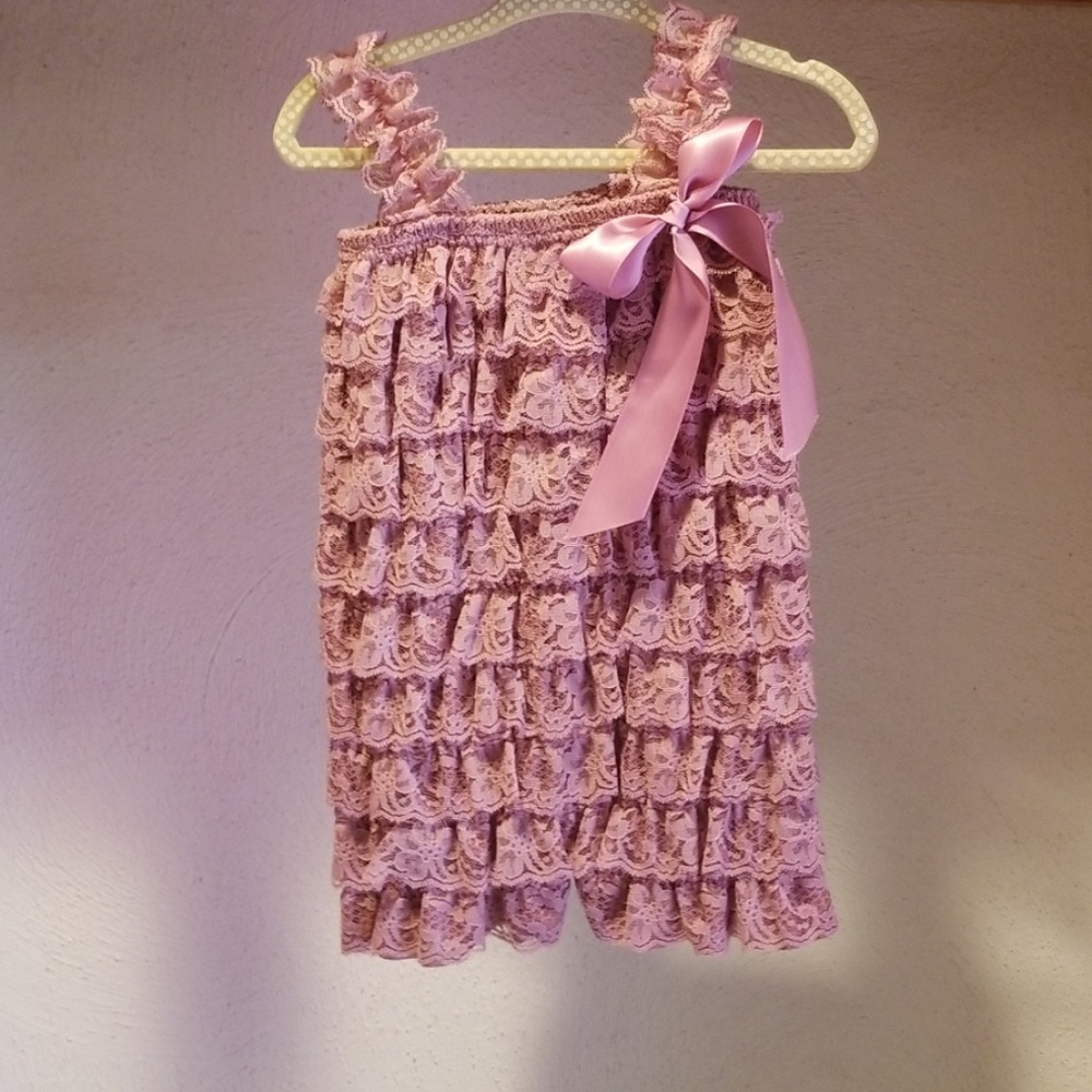 Newborn Lace Dusty Rose / Mauve Romper NWOT